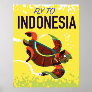 Poster Copie d'affiche de Vintage voyage de l'Indonésie