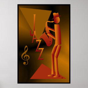 Poster Copie d'affiche d'homme de jazz