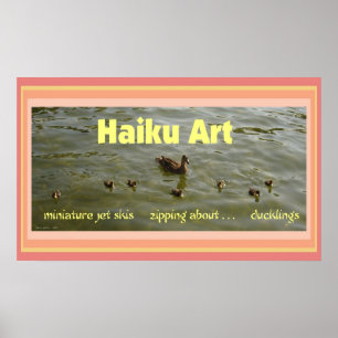 Poster Copie d'art de Haiku de canetons