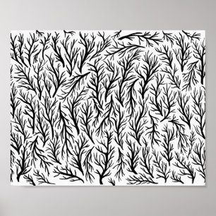 Poster Copie d'art de mur de motif de nature de branches