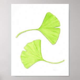 Poster Copie de beaux-arts de feuille de Ginkgo