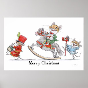 Poster Copie de défilé de souris de Joyeux Noël