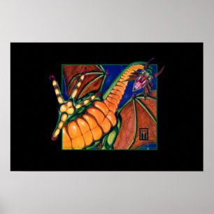 Poster Copie de dragon de Shivan sur le noir