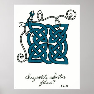 Poster Copie de fibre d'amiante de chrysotile
