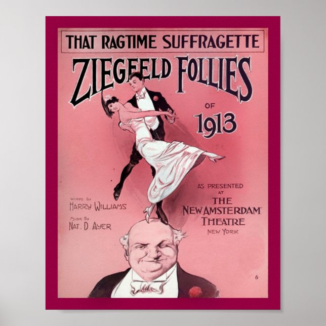 Poster Copie de la couverture musicale Ragtime Suffragett (Devant)