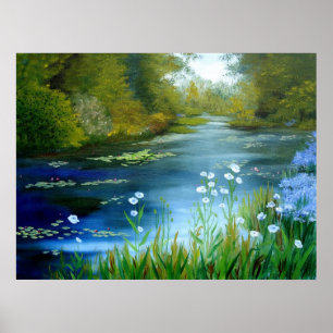 Poster Copie de pavots bleus