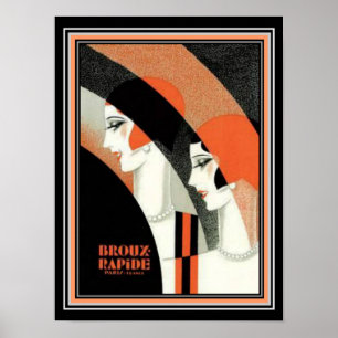 Poster copie de publicité de Deco Broux Rapide des années