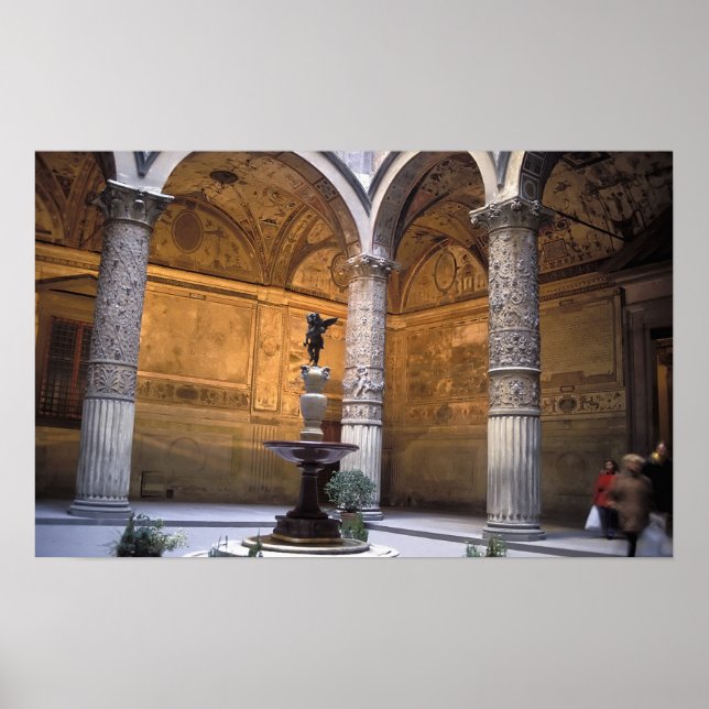 Poster Copie de Putto avec dauphin par Andrea del (Devant)