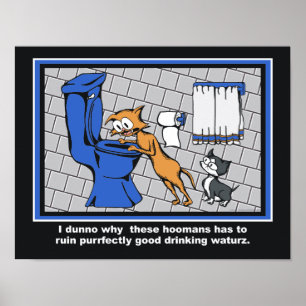 Poster Copie de salle de bains de "problème de toilette"