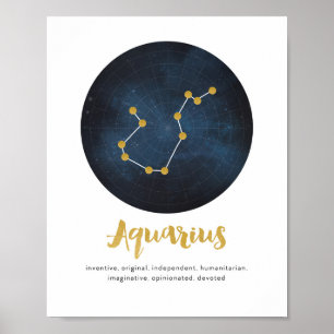 Poster Copie de signe d'étoile de Verseau
