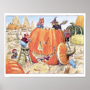 Poster Copie de souris de lanterne d'o de Halloween Jack