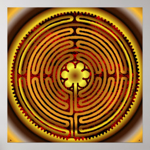 Poster Copie de Sun du feu de labyrinthe de Chartres