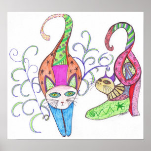 Poster Copie de toile de minous de Katty