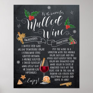 Poster Copie de vacances de Noël de recette de vin chaud