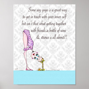 Poster Copie d'humour de yoga, humour drôle de femme