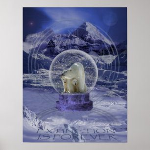Poster Copie du Globe de neige de l'ours polaire