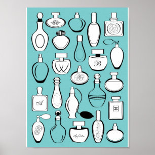 Poster Copie encadrée par parfums de luxe - bleu