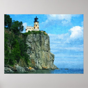 Poster Copie fendue de peinture à l'huile de phare de