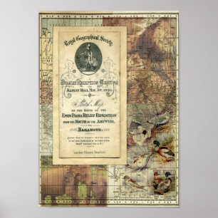 Poster Copie géographique royale de collage de société