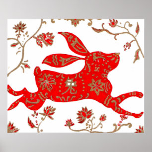 Poster Copie, lapin chinois de nouvelle année