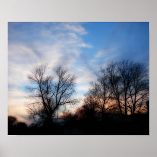 Poster Copie molle de coucher du soleil de foyer