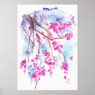 Poster Copie pour aquarelle d'art de fleur de fleurs de