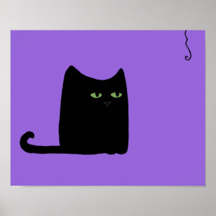 Poster Copie pourpre de gros chat (personnalisable)