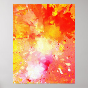 Poster Copie rose et orange de "éclaboussure" d'art