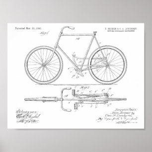 Poster Copie sans chaînes de dessin d'art de brevet de la