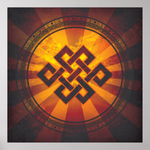 Poster Copie sans fin vintage de noeud