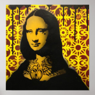 Poster copie tatouée d'affiche de Mona Lisa