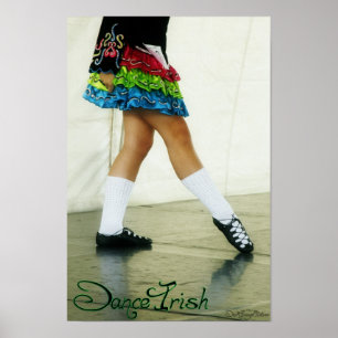 Poster Copie (verte) d'Irlandais de danse