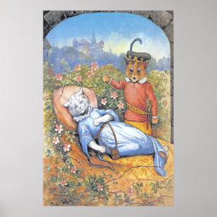 Poster Copie vintage d'affiche de chat de beauté de