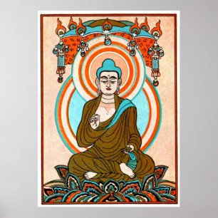 Poster Copie vintage d'art de Bouddha