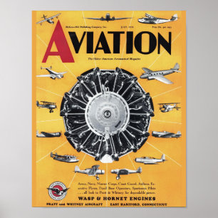 Poster Copie vintage d'art de couverture d'avion de