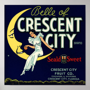 Poster Copie vintage d'étiquette de caisse de fruit