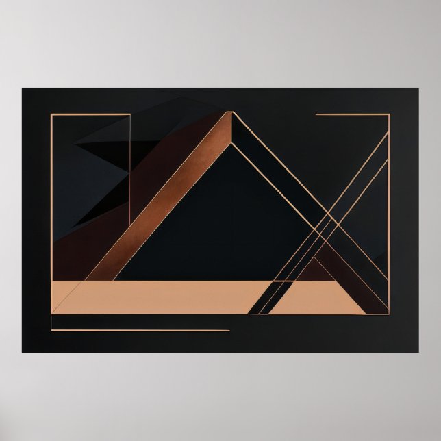 Poster Copper Minimalist Geometry (Devant)