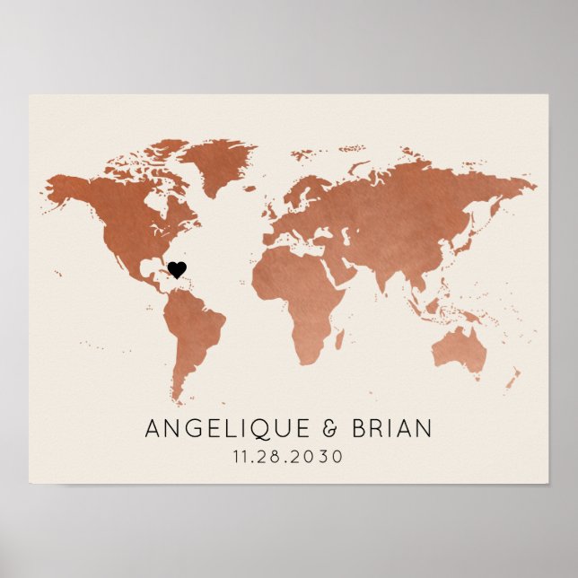 Poster Copper Travel Thème Invité Connexion Mariage Mitzv (Devant)