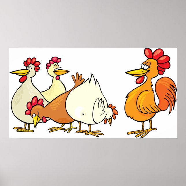 Poster Coq Et Poules (Devant)