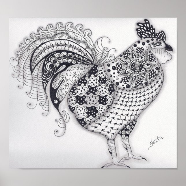 Poster Coq pleine taille (Devant)