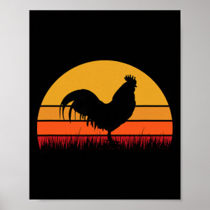 Poster Coq Poule - Ferme Agriculture Agriculteur Cour Cut