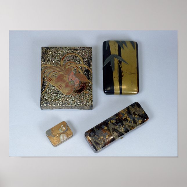 Poster Coque d'écriture décoré avec un coq (Devant)