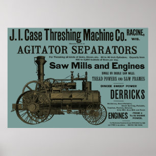 Poster Coque Threshing Machine 1889 Racine Wisconsin Farm