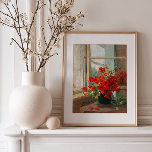 Poster Coquelicots à la fenêtre   Olga Wisinger-Florian