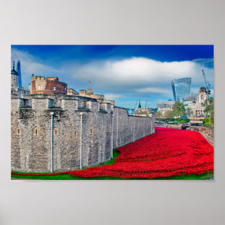 Poster Coquelicots de la Tour de Londres Coquelicot Rouge