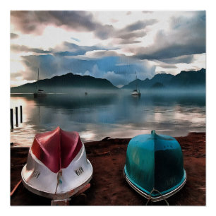 Poster Coques des bateaux et marmaris Hiver