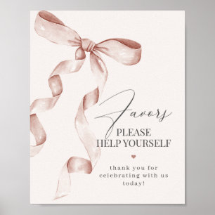 Poster Coquette Beige Bow Faveur Décor Signal