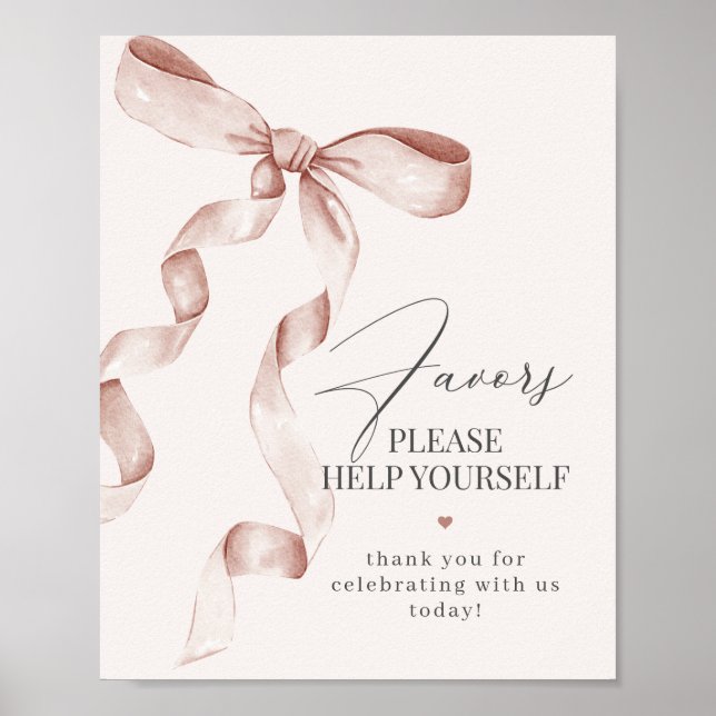 Poster Coquette Beige Bow Faveur Décor Signal (Devant)