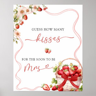 Poster Coquette Berry amoureux devine combien de baisers