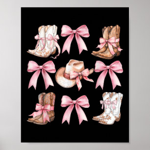 Poster Coquette Bottes De Femme Avec Vaches Roses Esthéti